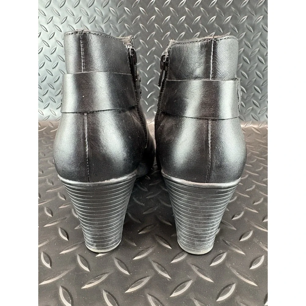 Women's Clarks Bendables 'Dream Belle' Black Leather Ankle Boots Sz 8.5 - Picture 4 of 8